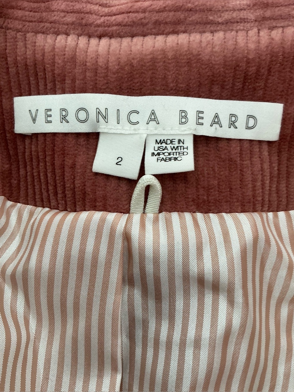 VERONICA BEARD Lawrence Dickey Jacket Blazer Corduroy Double-Breast Mauve Size 2 - Picture 8 of 14